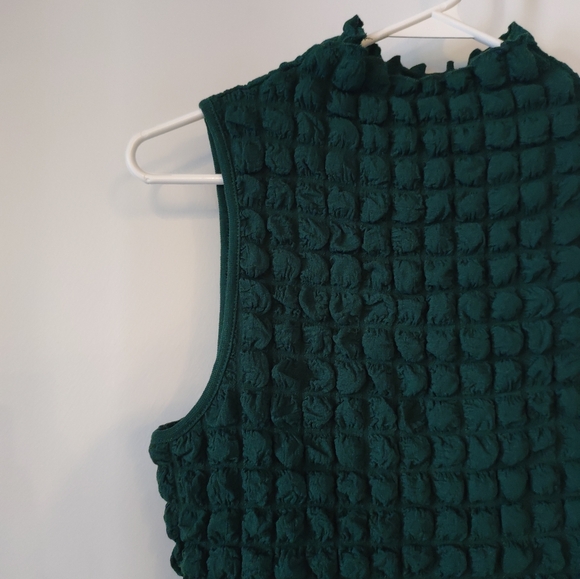 Entro emerald green waffle textured tank top - M - Picture 4 of 6